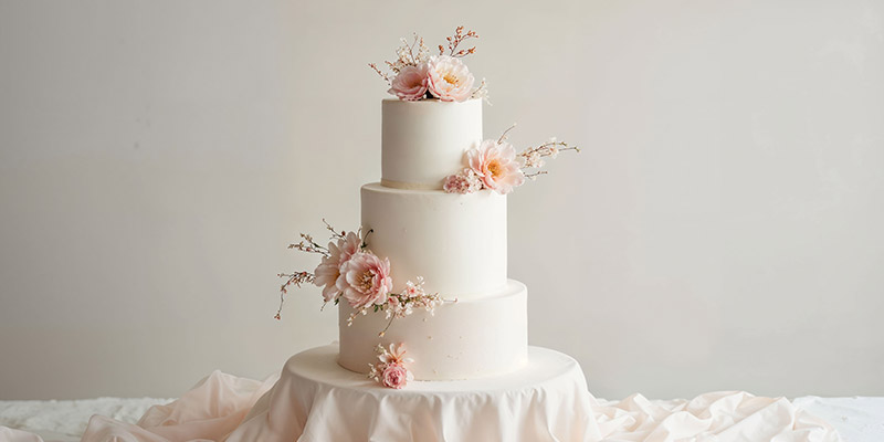 کیک عروسی برای تعداد مهمانان کم (زیر ۵۰ نفر)